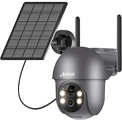 Caméra de Surveillance Exterieur sans fil solaire-3MP 360°PTZ+Panneau Solaire-ANRAN Q1 Gris