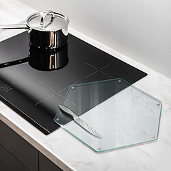 Tulup Planche à Découper En Verre h40 cm Hexagonale Transparente 1 pièce