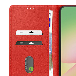 Avizar Étui Portefeuille pour Galaxy A37 Série Chesterfield avec Fonction Support Rouge pas cher
