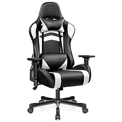 ByteLike Fauteuil de gaming ergonomique - Noir et blanc
