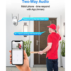 Acheter Caméra de Surveillance ANRAN 360°PTZ,Audio Bidirectionnel,Vision Nocturne Couleur,Blanc