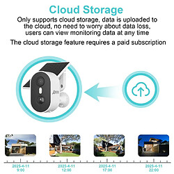 Caméra de Surveillance ANRAN3MP,Audio Bidirectionnel,Vision Nocturne Couleur,WIFI,Blanc
