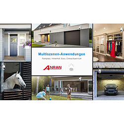 Caméra de Surveillance ANRAN 360°PTZ,Audio Bidirectionnel,Vision Nocturne Couleur,Blanc pas cher