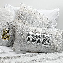 Les ateliers du linge Texto - 30x50 cm - Marron - Coussin imitation fourrure Texto 30x50cm 100% polyester
