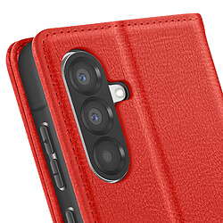 Avis Avizar Étui Portefeuille pour Galaxy A37 Série Chesterfield avec Fonction Support Rouge