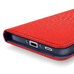 Avizar Étui Portefeuille pour Galaxy A37 en Similicuir Saffiano avec Support Vidéo Rouge pas cher