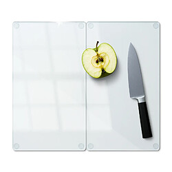 Tulup Planche à Découper En Verre 30x52 cm Rectangulaire Transparente 2 pièce