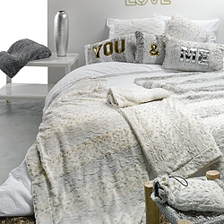Les ateliers du linge Texto Me - 30x50 cm - Beige - COUSSIN IMITATION FOURRURE TEXTO ME 30X50CM 100% POLYESTER