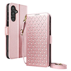 Avizar Étui pour Galaxy A16 / A26 / A17 Anti-RFID avec Bandoulière et Dragonne Rose