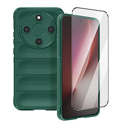 Avizar Coque et Verre Trempé pour Honor Magic 8 Lite Souple Antichoc Renforcé Vert