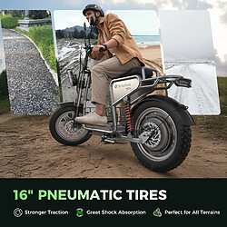 isinwheel Trottinette Électrique 1200W 60km/h 48V 18.2Ah Autonomie 70km Pneus 16" Double Suspension