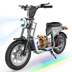 isinwheel Trottinette Électrique 1200W 60km/h 48V 18.2Ah Autonomie 70km Pneus 16" Double Suspension