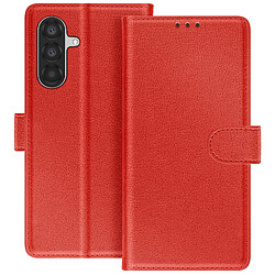 Avizar Étui Portefeuille pour Galaxy A37 Série Chesterfield avec Fonction Support Rouge