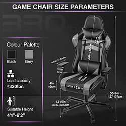 Avis ByteLike Fauteuil de gaming ergonomique - Noir et gris