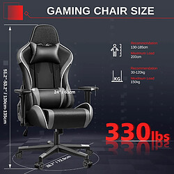 ByteLike Fauteuil gaming ergonomique - Noir et gris pas cher