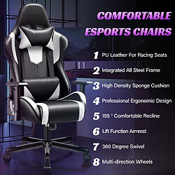 Avis ByteLike Fauteuil de jeu ergonomique - Noir et blanc
