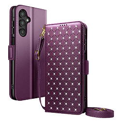 Avizar Étui pour Galaxy A16 / A26 / A17 Anti-RFID avec Bandoulière et Dragonne Violet