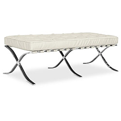 ICONIK INTERIOR Banc - Repose-pieds tapissé en cuir - Town Ivoire