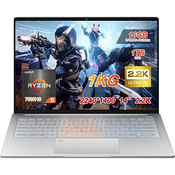 Ninkear PC Portable 14" 2.2K AMD Ryzen 5 7535HS - 16GB LPDDR5, 1TB SSD - Ordinateur Portable