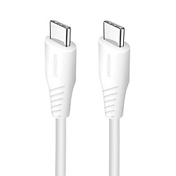 Swissten Câble USB-C vers USB-C Power Delivery 100W Conception Anti-nœuds 1.5m Blanc