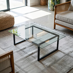 Tulup Plateau Verre - 80x60 cm - Rectangulaire - Transparente - 1 pièce