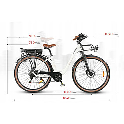 Acheter Vélo Électrique Urbain SAMEBIKE RS-A07 500W 48V 13Ah Jusqu’à 80km Shimano 7 Vitesses