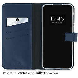Avis Selencia Étui portefeuille en cuir véritable pour Samsung Galaxy A57 (5G) - Bleu foncé