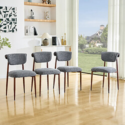 Chaises de salle à manger rembourrées - WELLTIN - Ensemble de 4 pièces Gris
