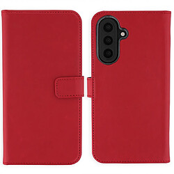 Selencia Étui portefeuille en cuir véritable pour Samsung Galaxy A57 (5G) - Rouge