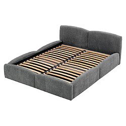 Bestmobilier Carla - lit coffre - 160x200 cm - en velours texturé - sommier inclus
