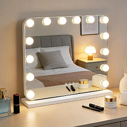 ZMH Miroir de maquillage éclairage 50×40 cm avec 3 modes 3000k-6500k