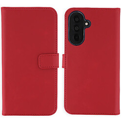 Selencia Étui portefeuille en cuir véritable pour Samsung Galaxy A37 (5G) - Rouge