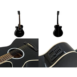 DIMAVERY AW-400 Guitare Western LH, noire (26235090)