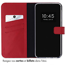 Avis Selencia Étui portefeuille en cuir véritable pour Samsung Galaxy A57 (5G) - Rouge