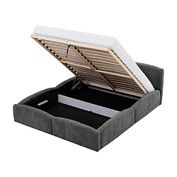 Bestmobilier Carla - lit coffre - 140x200 cm - velours texturé - sommier inclus