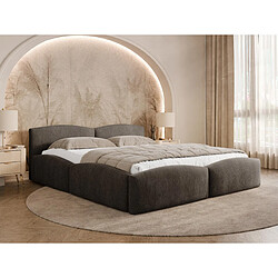 Bestmobilier Carla - lit coffre - 140x200 cm - velours texturé - sommier inclus
