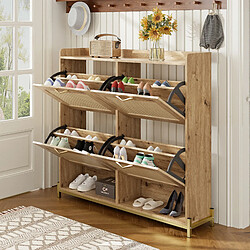 ByteLike Meuble à chaussures couleur bois naturel