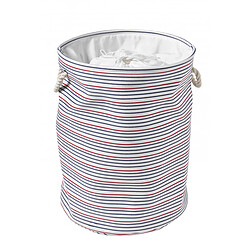 Guy Levasseur Panier à linge pliable 60L rayé en polycoton