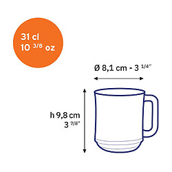 Avis Duralex Lys - Tasse en verre Bleu Marine 31 cl (Lot de 6)