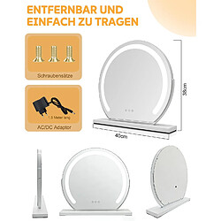 ZMH Miroir de maquillage Hollywood 40×35 cm miroir led tactile avec 3 modes d'éclairage