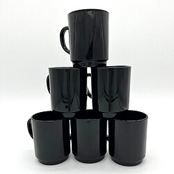 Duralex Versailles - Mug en verre Noir 26 cl (Lot de 6)