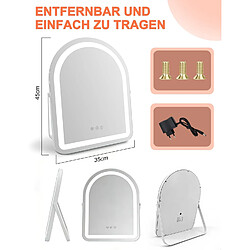 ZMH Miroir de maquillage Hollywood Mirror 35×45 cm avec 3 modes d'éclairage