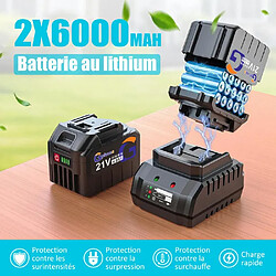 Avis Souffleur feuilles sans fil - 2x21V 6Ah, brushless, vitesse var., 172 km/h, 3 buses