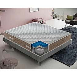 Materassi&Doghe Matelas 160x200 cm Ressorts + Mousse Mémoire GOLD RELAX pas cher