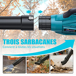 Souffleur feuilles sans fil - 2x21V 6Ah, brushless, vitesse var., 172 km/h, 3 buses pas cher