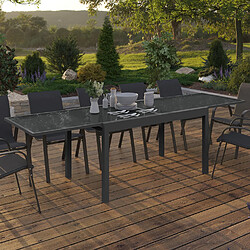 Idmarket Table de jardin extensible rectangulaire MADRID 135-270 CM 8-12 personnes gris anthracite