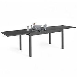 Idmarket Table de jardin extensible rectangulaire MADRID 135-270 CM 8-12 personnes gris anthracite