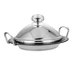 Cocktail Signature Signature Marmite à Tajine en Acier Inoxydable 30cm avec Couvercle Dôme Vapeur Argent pas cher