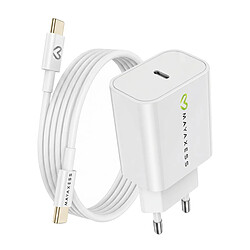 Mayaxess Chargeur Secteur pour iPhone Air 20W + Câble USB-C 1m Blanc