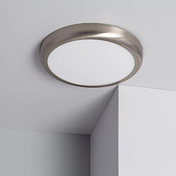 Ledkia Plafonnier LED Rond Métal 24W Design Silver Ø300mm 4000K Blanc neutre